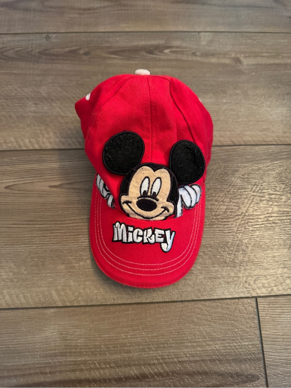 Disney Red Mickey Mouse Kids Ball Cap Hat with Black Ears